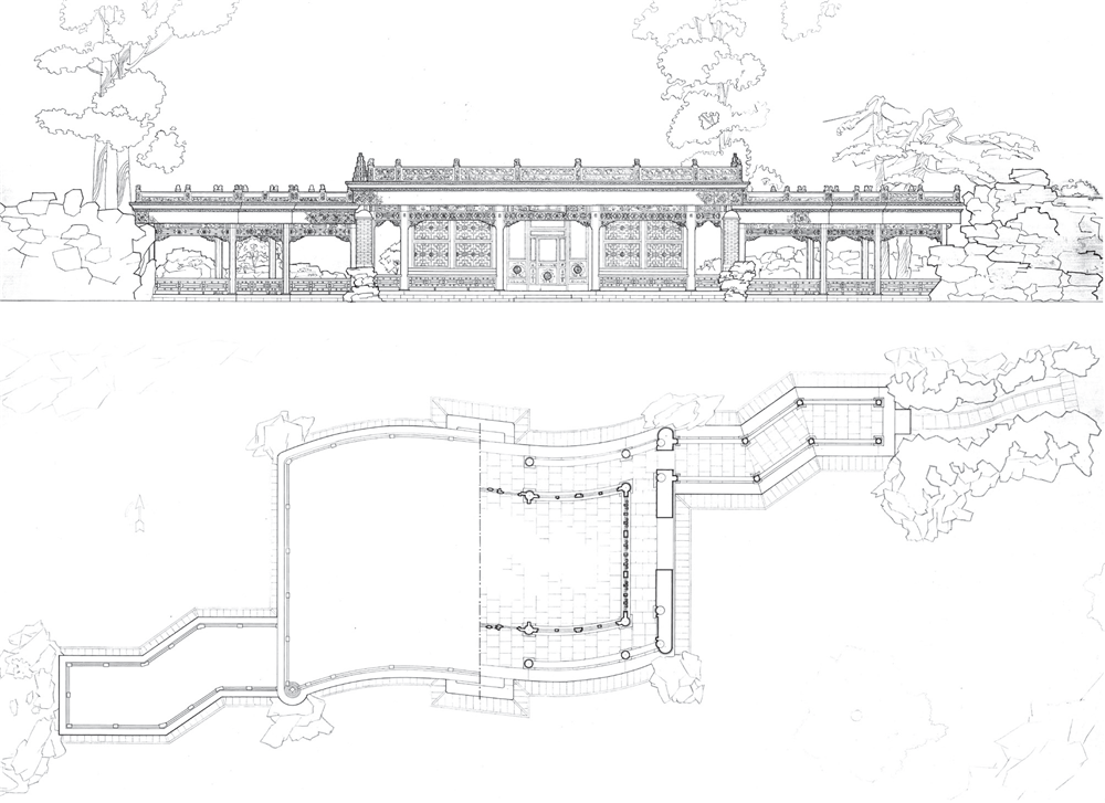 1957年颐和园福荫轩测绘图 1957年颐和园福荫轩测绘图